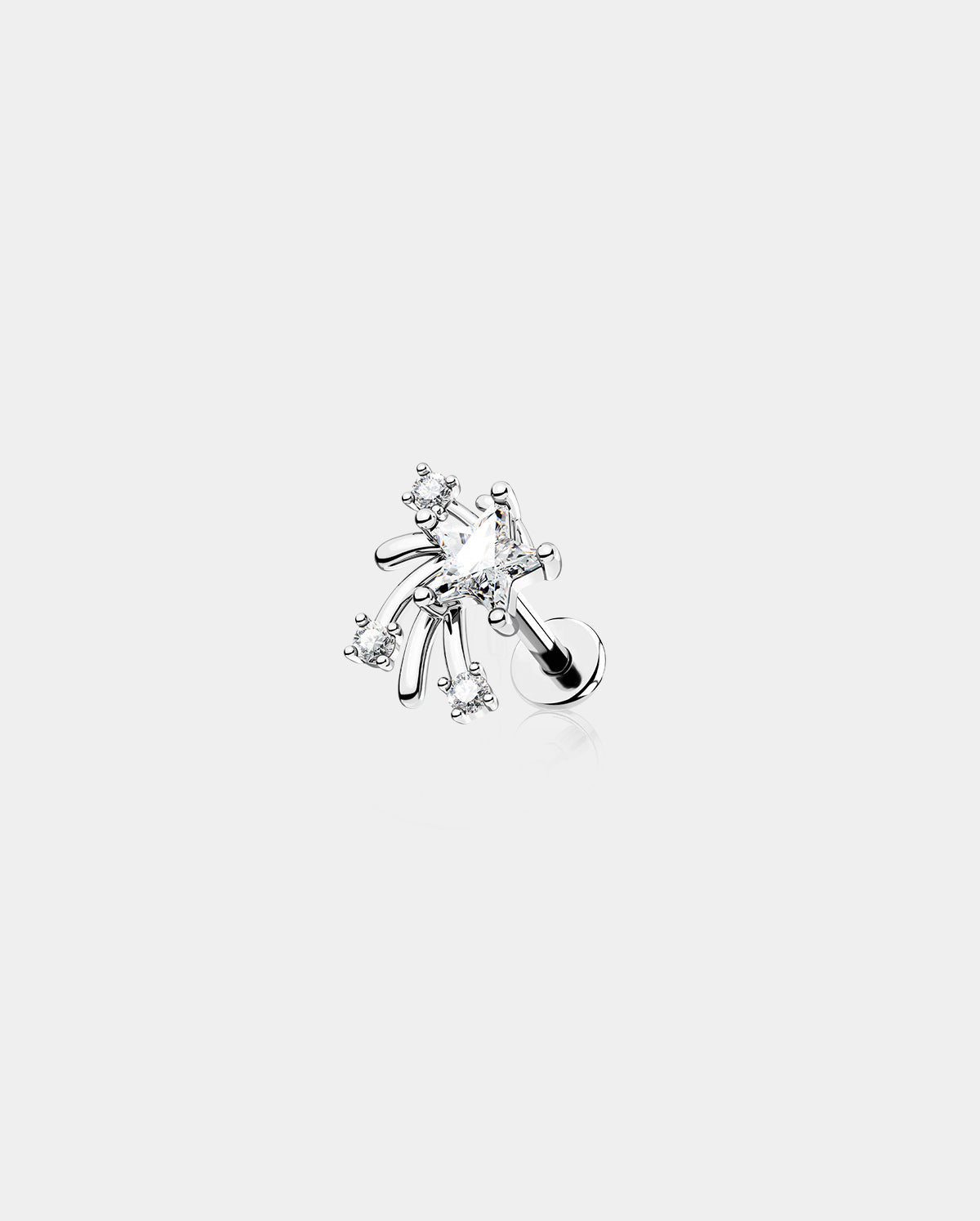 Star CZ Internally Threaded Helix Stud