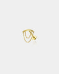 14K Gold Double Chain Internally Threaded Helix Earring