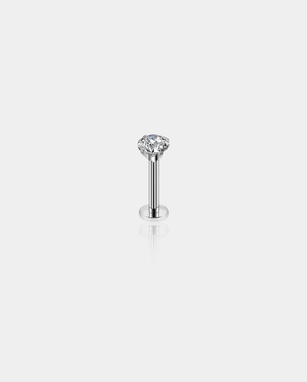 CZ Internally Threaded Titanium Labret Stud