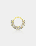 14K Gold CZ Clicker Segment Septum Hoop