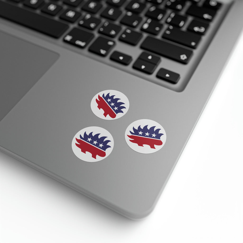 Libertarian Porcupine - Round Sticker Label Rolls