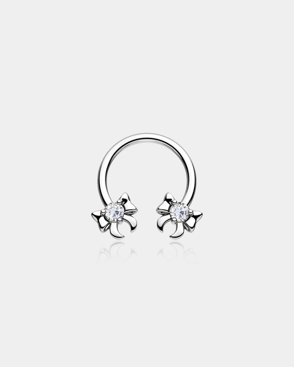 CZ Ribbon Bow Horseshoe Septum Ring