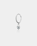 18G CZ Heart Dangle Nose Hoop