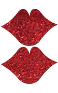 Pastease: Red Glittering Lip Pasties