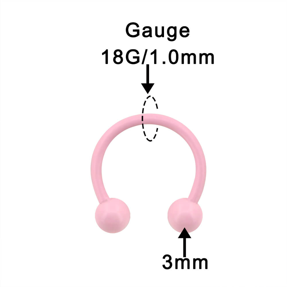 Macaron Pink Horseshoe Septum Ring
