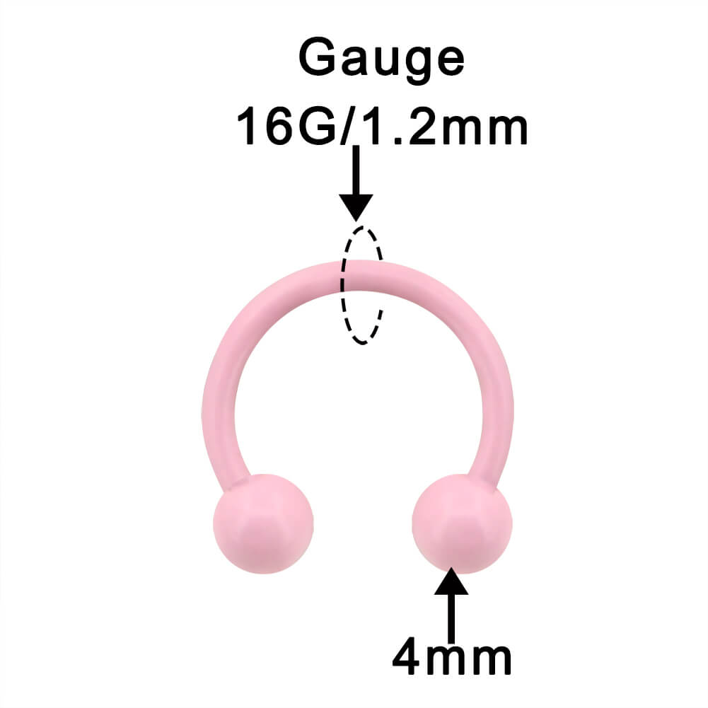 Macaron Pink Horseshoe Septum Ring
