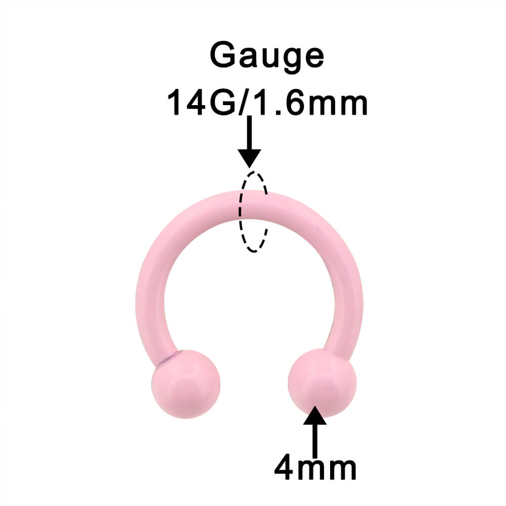 Macaron Pink Horseshoe Septum Ring