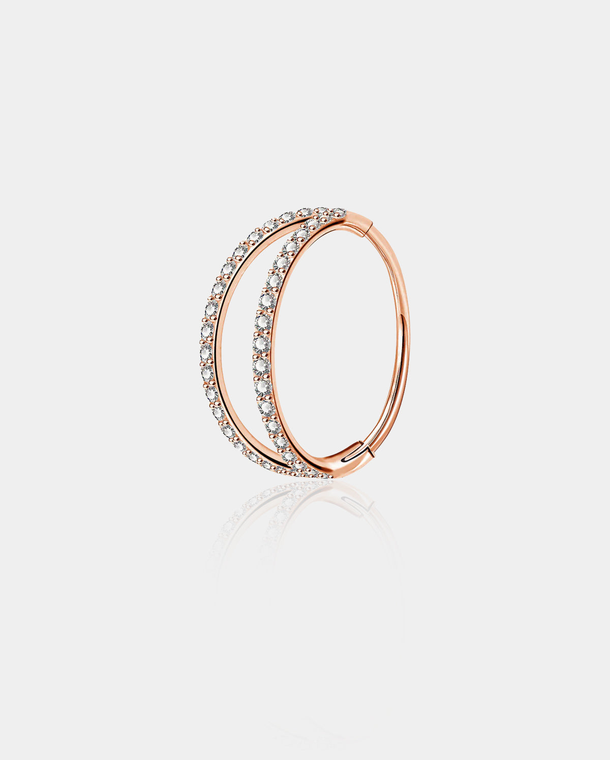 20G CZ Double Hoop Segment Nose Ring