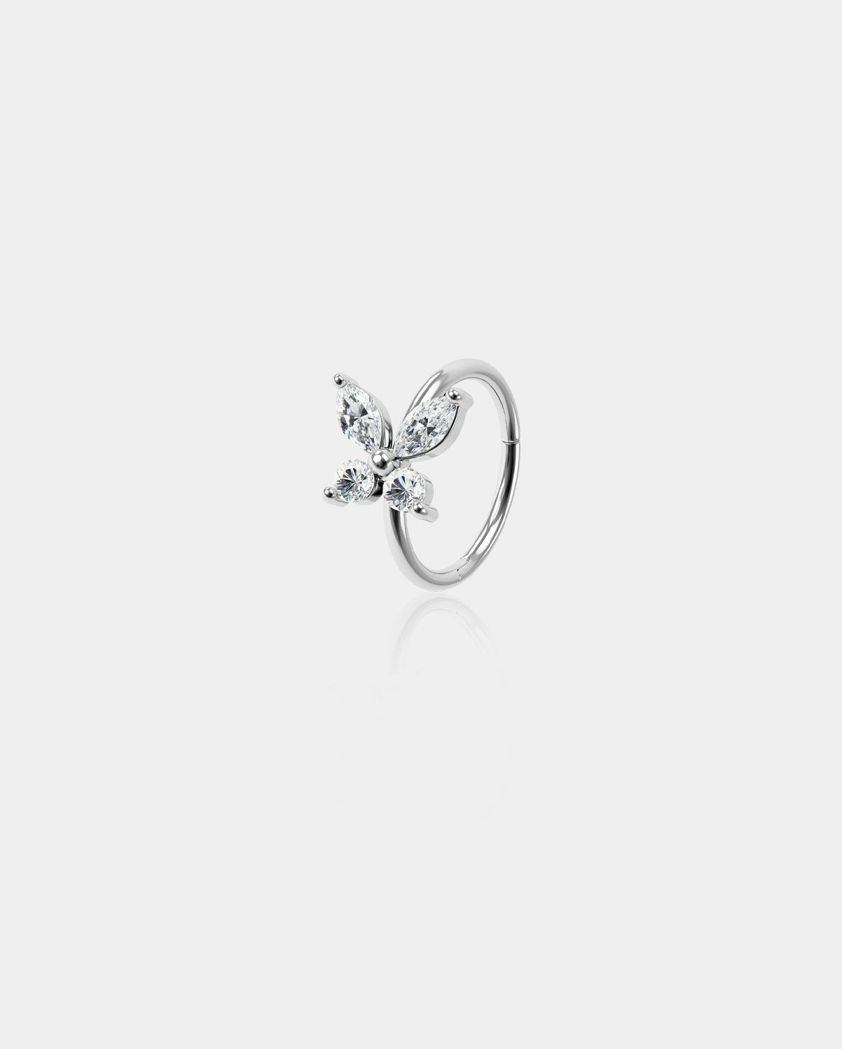 20G CZ Butterfly Segment Nose Ring