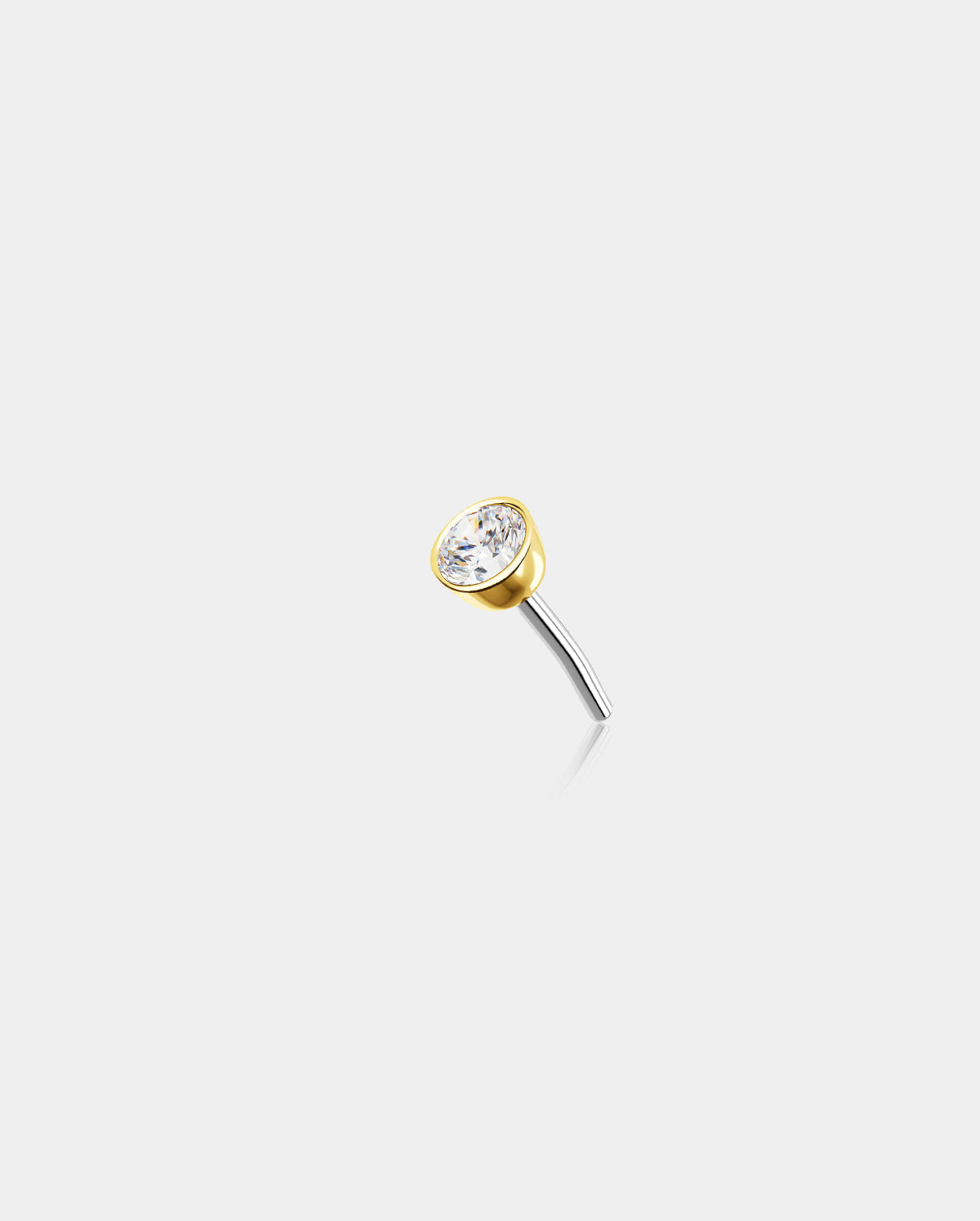 14K Gold CZ Threadless Top & Post Set
