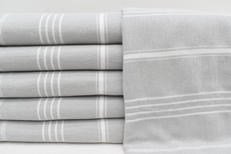Turkish Towel - Quick Drying & Versatile - Light Gray Monaco