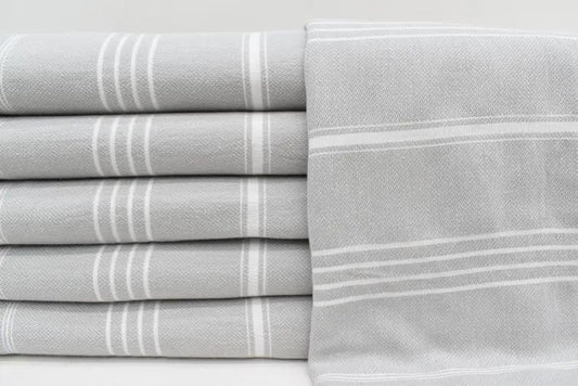 Turkish Towel - Quick Drying & Versatile - Light Gray Monaco
