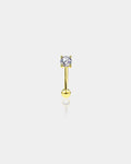 14K Gold Clear CZ Eyebrow & Rook Earring