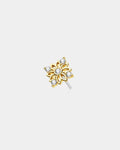 14K Gold Symmetric CZ Flower Threadless Cartilage Stud