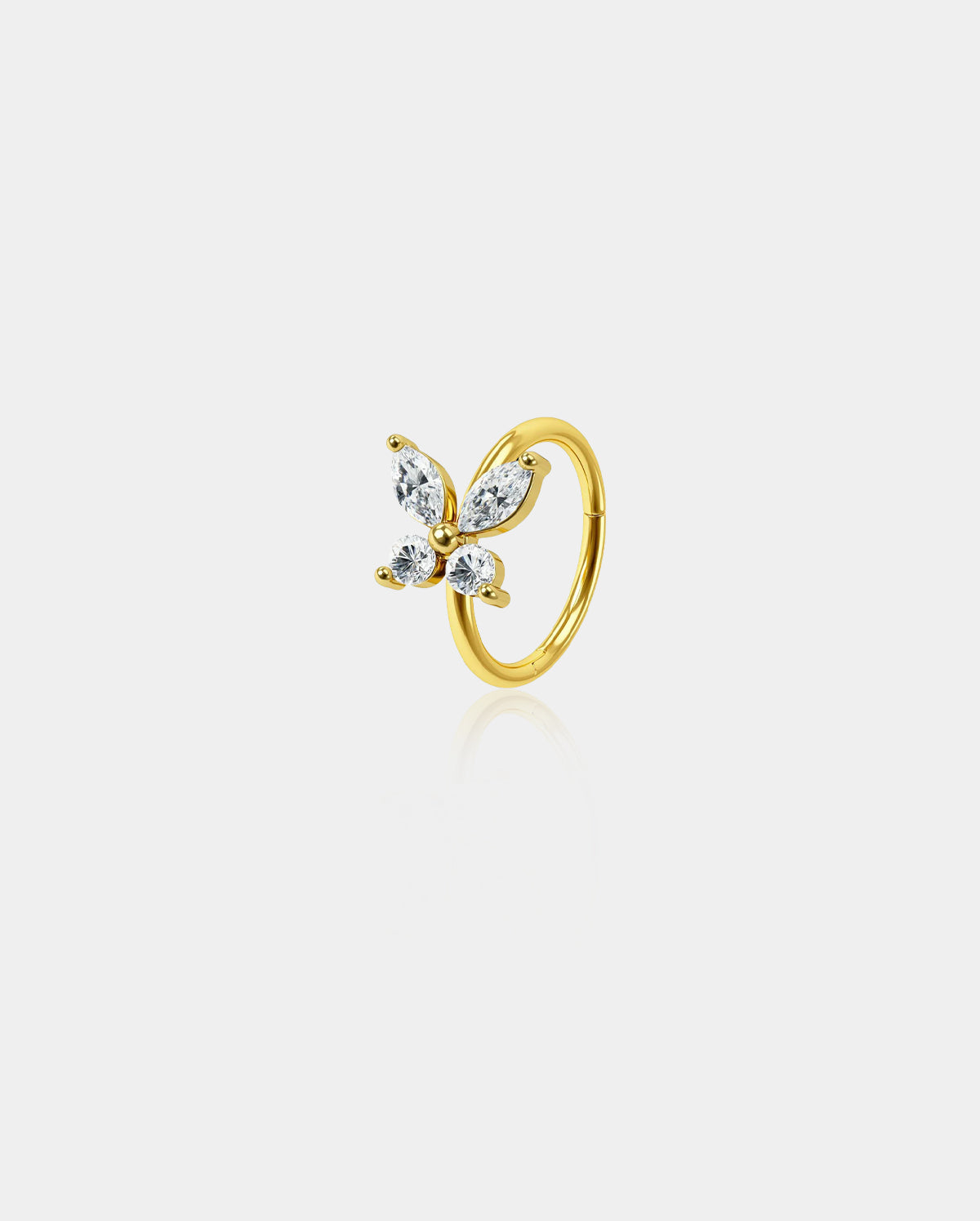 20G CZ Butterfly Segment Nose Ring