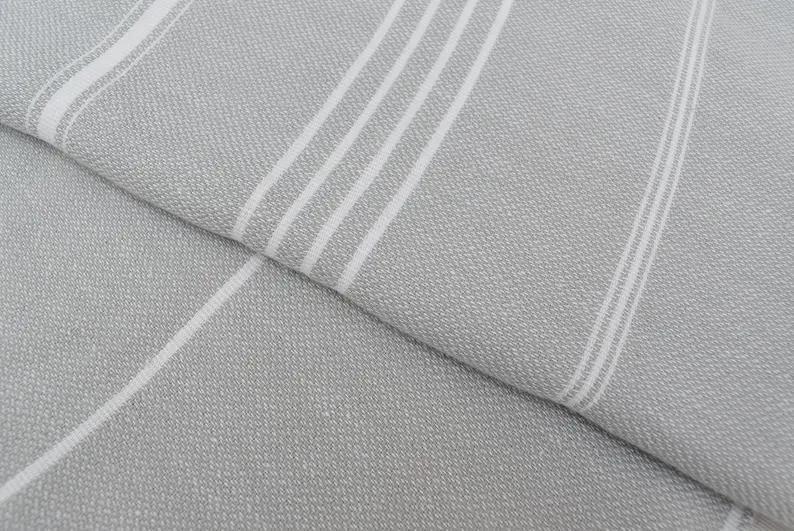 Turkish Towel - Quick Drying & Versatile - Light Gray Monaco