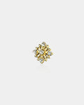 14K Gold CZ Flower Internally Threaded Dermal Top