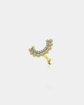 14K Gold CZ U-Shape Cartilage Stud