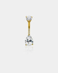 14K Gold Teardrop CZ Belly Rings