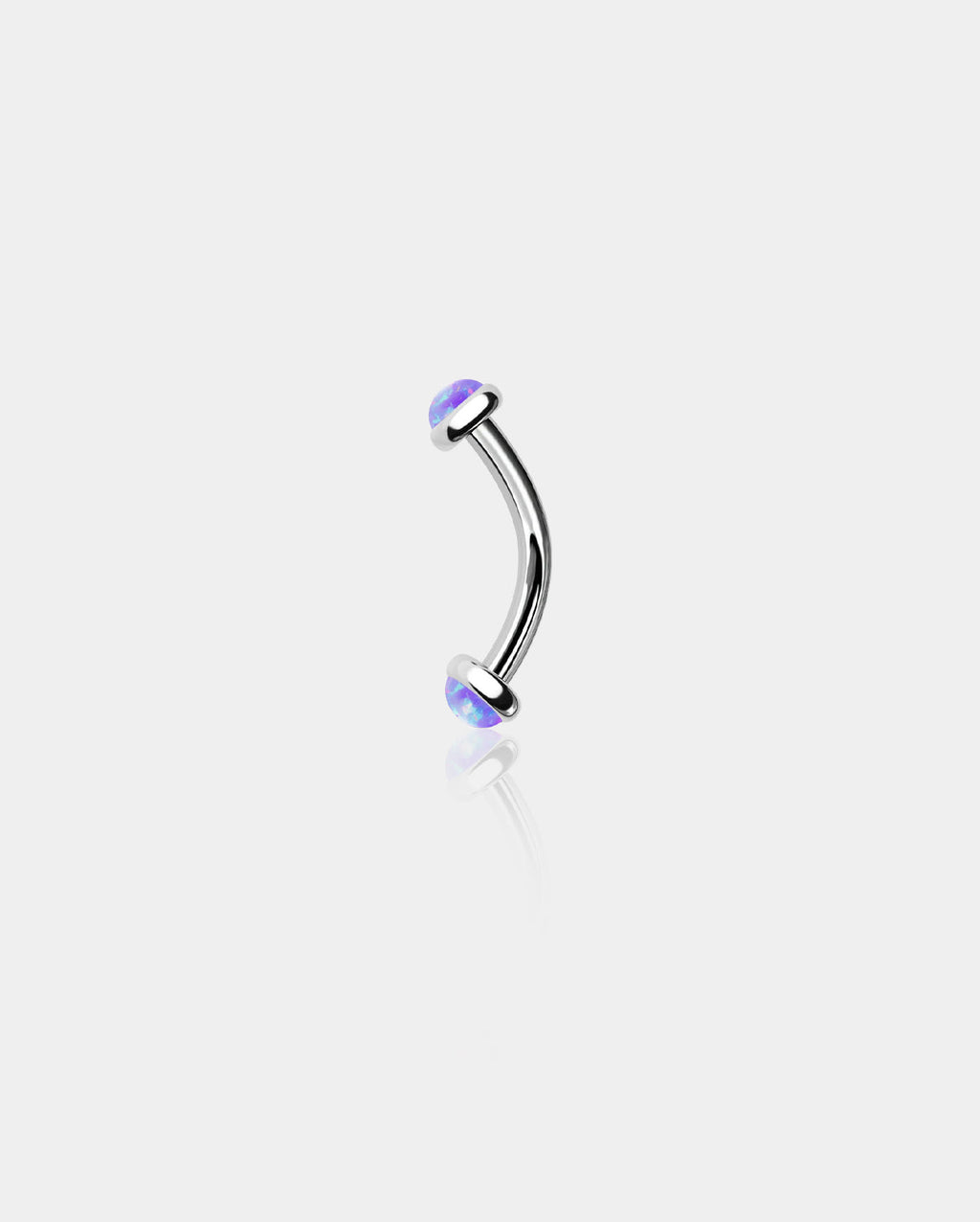 Synthetic Opal Internally Threaded Titanium Eyebrow Ring