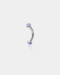 Synthetic Opal Internally Threaded Titanium Eyebrow Ring