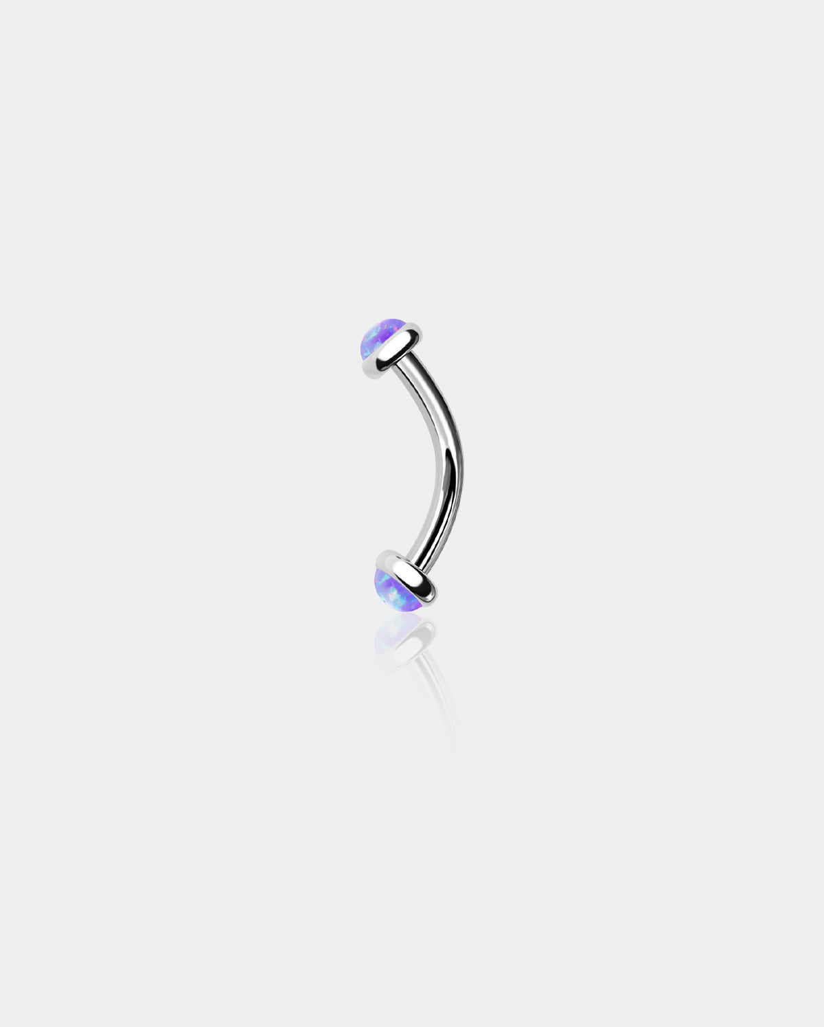 Synthetic Opal Internally Threaded Titanium Eyebrow Ring