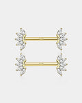 14K Gold CZ Nipple Ring