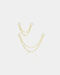 14K Gold Double Chain Cartilage Earring
