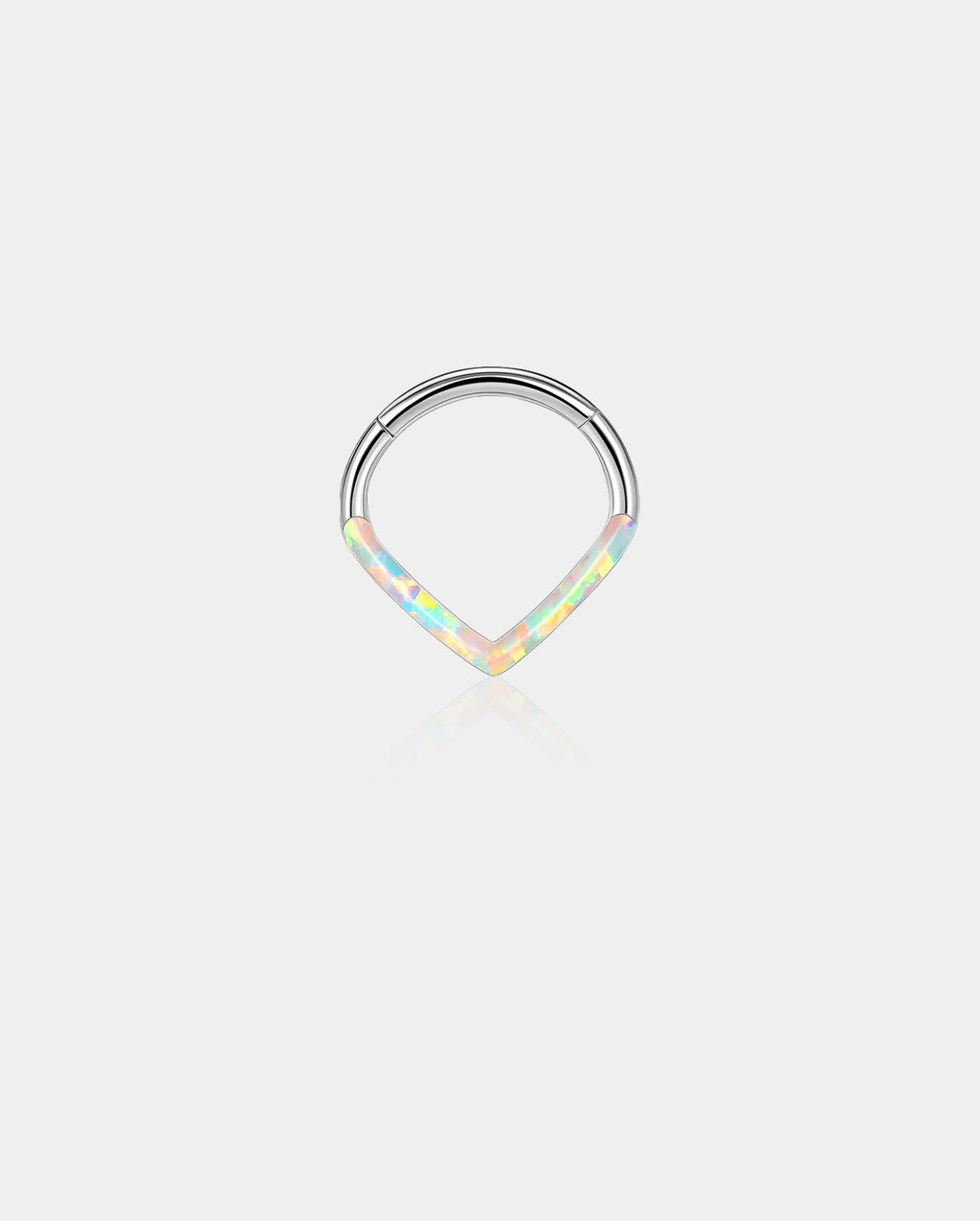 Synthetic Opal Triangle Septum Segment Ring