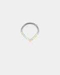 Synthetic Opal Triangle Septum Segment Ring