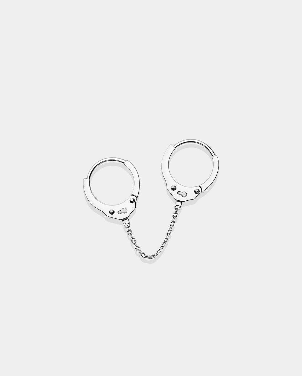 14K White Gold Handcuffs Cartilage Earring