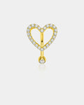14K Gold Heart Top Belly Ring