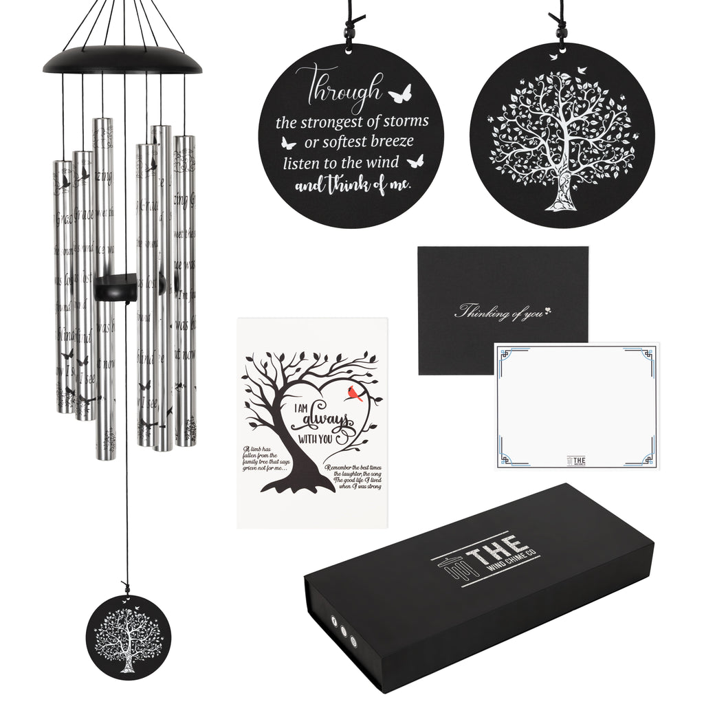 Memorial Serenity Wind Chimes, Thoughtful Gift For Special Occasions or Reflections Amazing Grace Scripture 40”