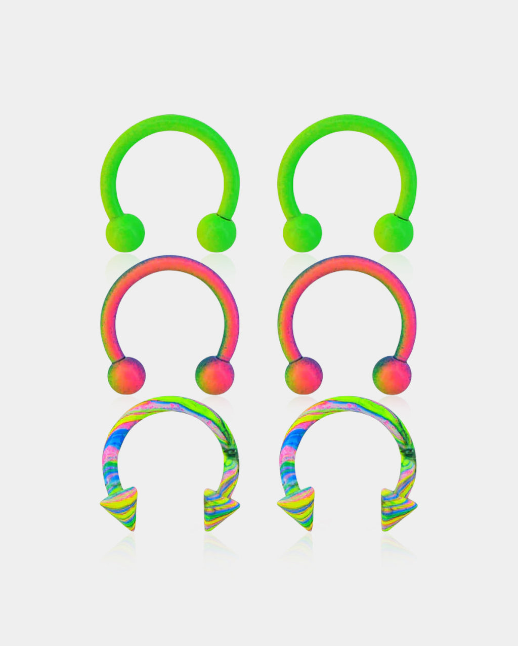 6pcs Corlorful Spike Septum Ring Pack