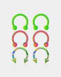 6pcs Corlorful Spike Septum Ring Pack