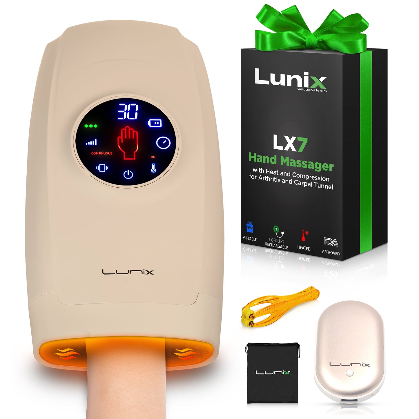 LX7 Touchscreen Hand Massager Beige