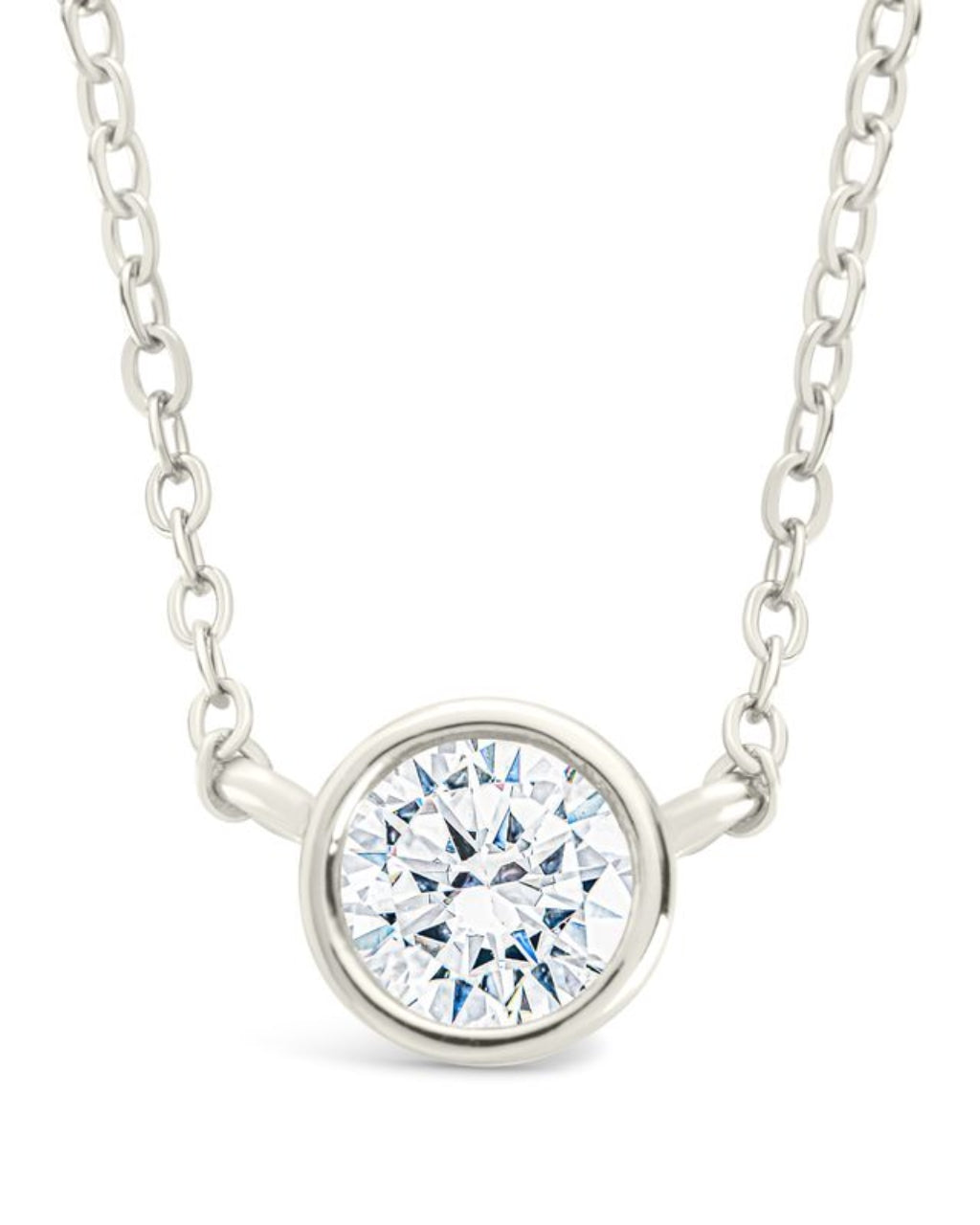 Sterling Silver Round Bezel Set Pendant