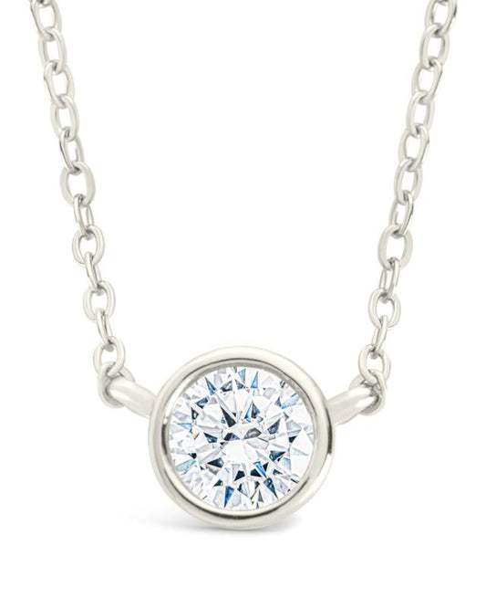 Sterling Silver Round Bezel Set Pendant