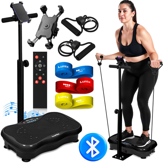 LX18 Vibration Plate With Handlebar Black