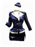 'Prefect Night ' Sexy Cosplay Uniform 4-Piece Set (Top + Skirt + Hat + Scarf)