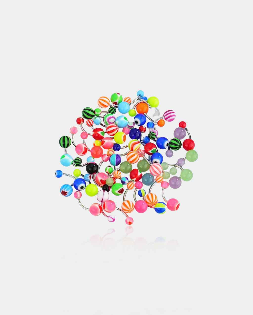 50PCS Colorful Acrylic Belly Rings Pack
