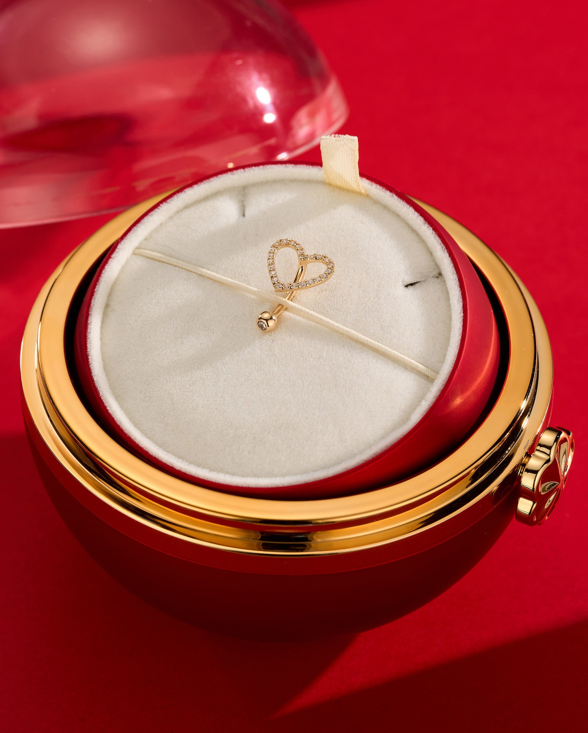 14K Gold Heart Top Belly Ring