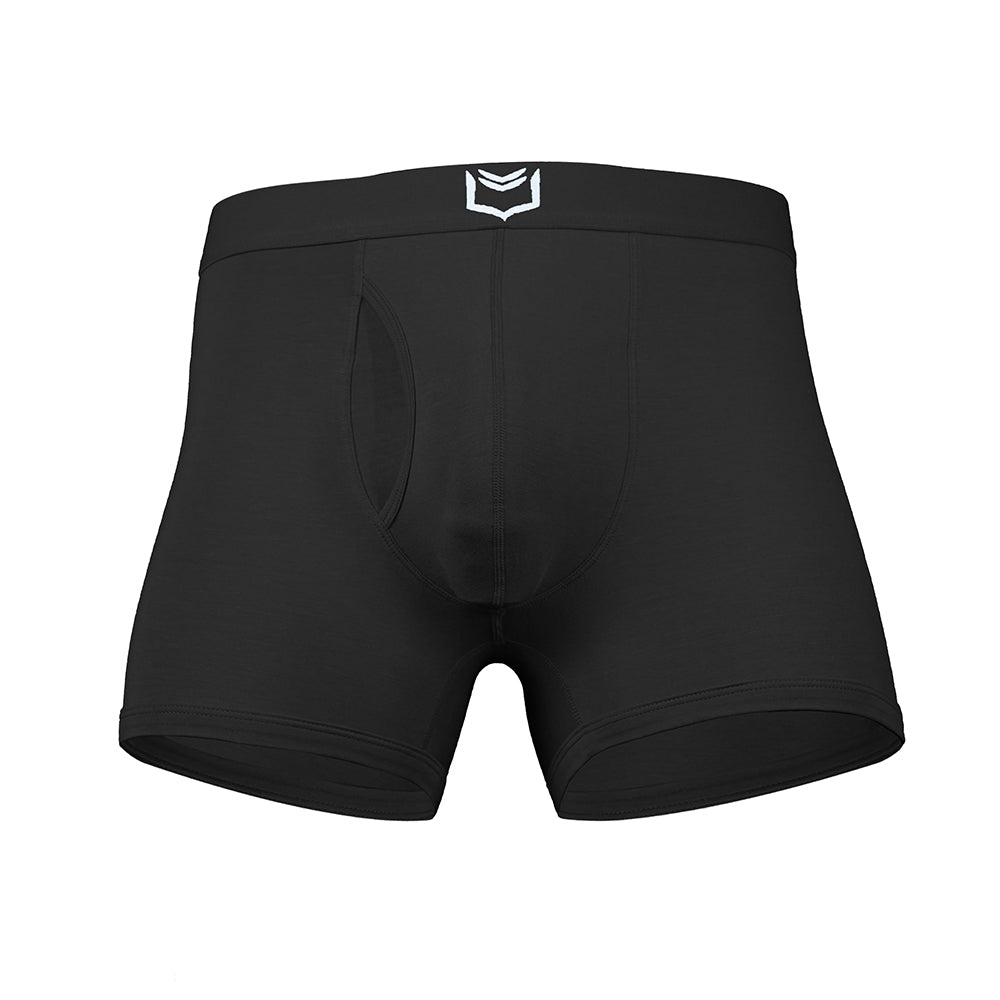 Mens supportive underwear featuring dual pouch support