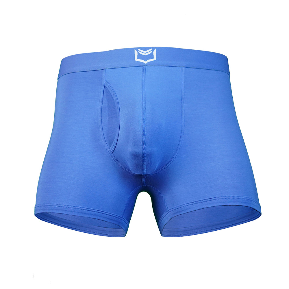Mens supportive underwear featuring dual pouch support