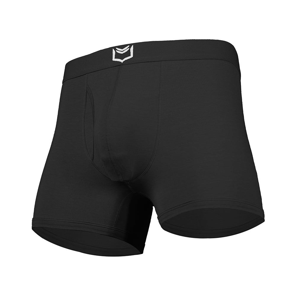 Mens supportive underwear featuring dual pouch support