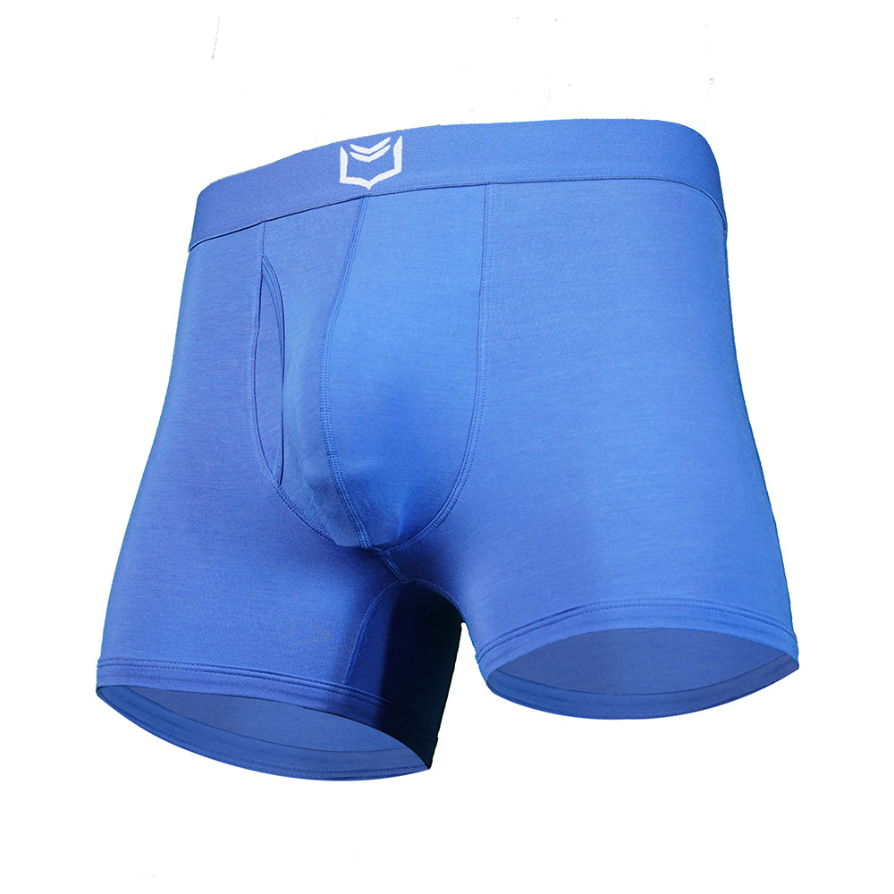Mens supportive underwear featuring dual pouch support