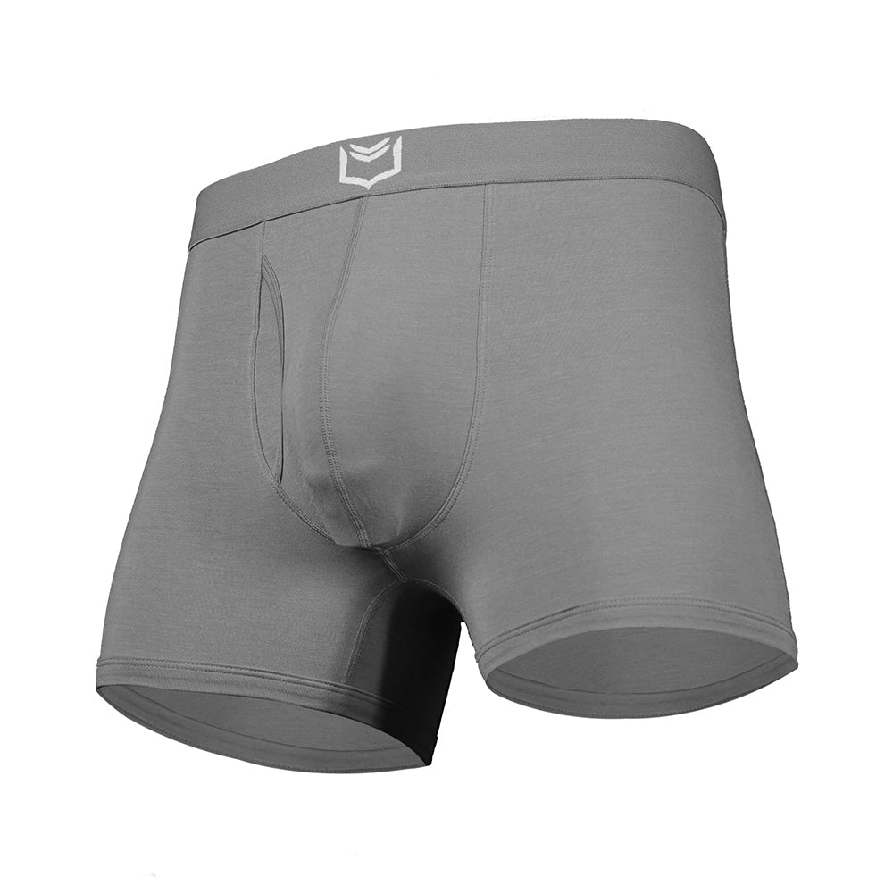 Mens supportive underwear featuring dual pouch support