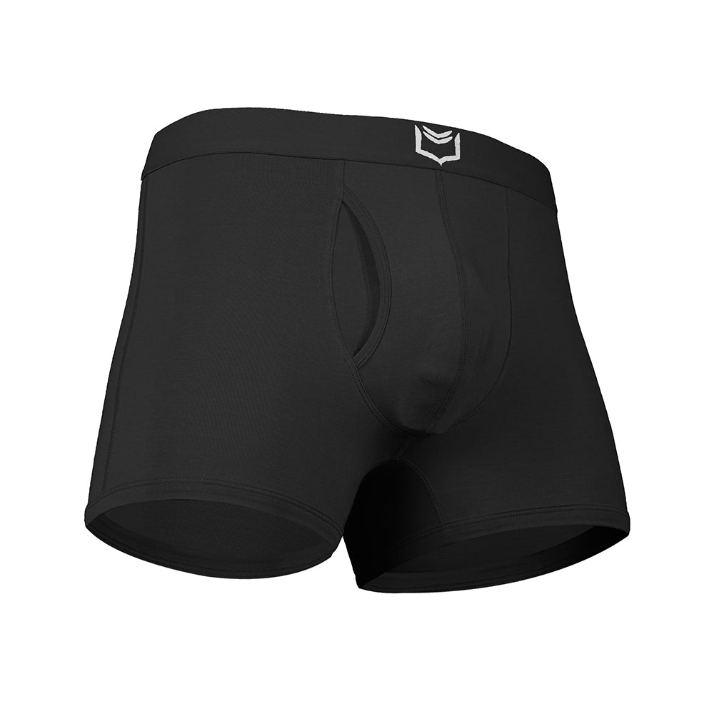 Mens supportive underwear featuring dual pouch support
