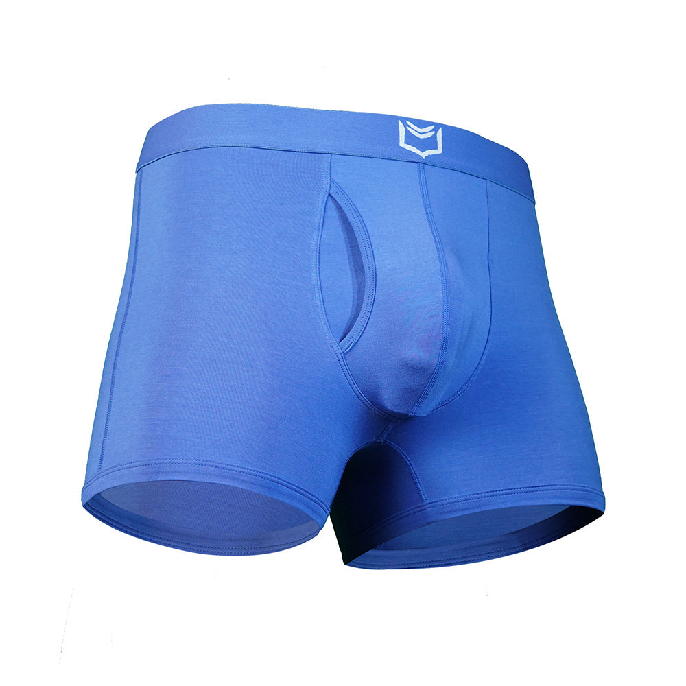 Mens supportive underwear featuring dual pouch support