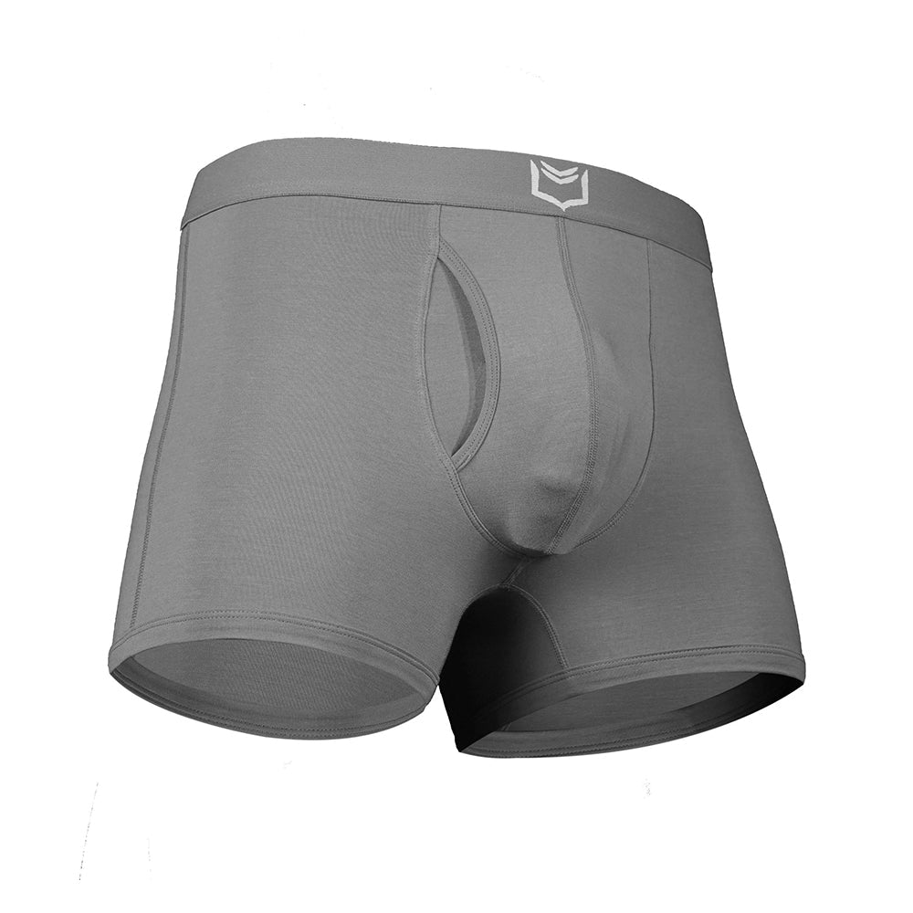 Mens supportive underwear featuring dual pouch support